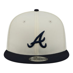 Atlanta Braves New Era Localized 9FIFTY Snapback Hat - Cream/Navy - New Era on Sale