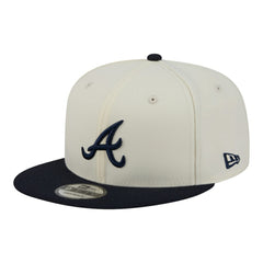 Atlanta Braves New Era Localized 9FIFTY Snapback Hat - Cream/Navy - New Era on Sale