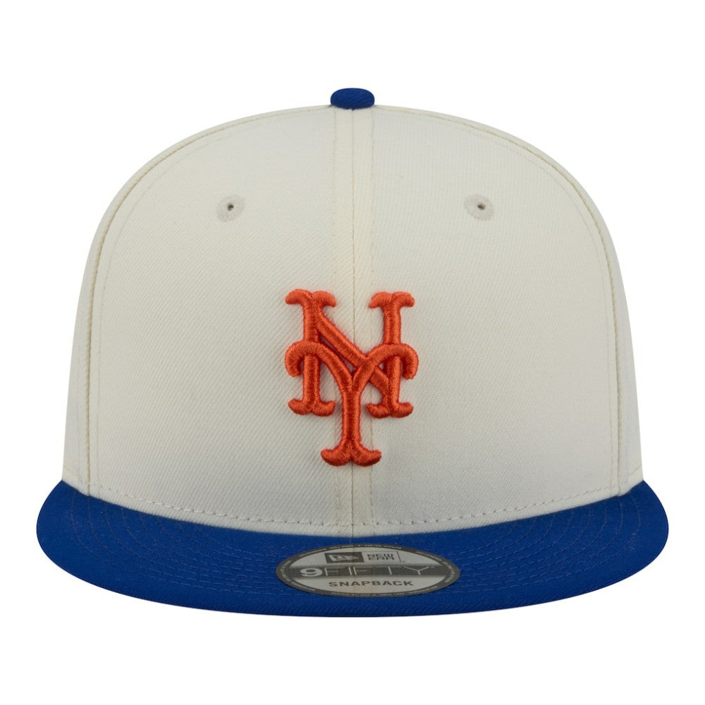 New York Mets New Era Localized 9FIFTY Snapback Hat - Cream/Royal - New Era Discount