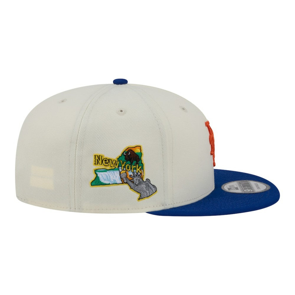 New York Mets New Era Localized 9FIFTY Snapback Hat - Cream/Royal - New Era Discount