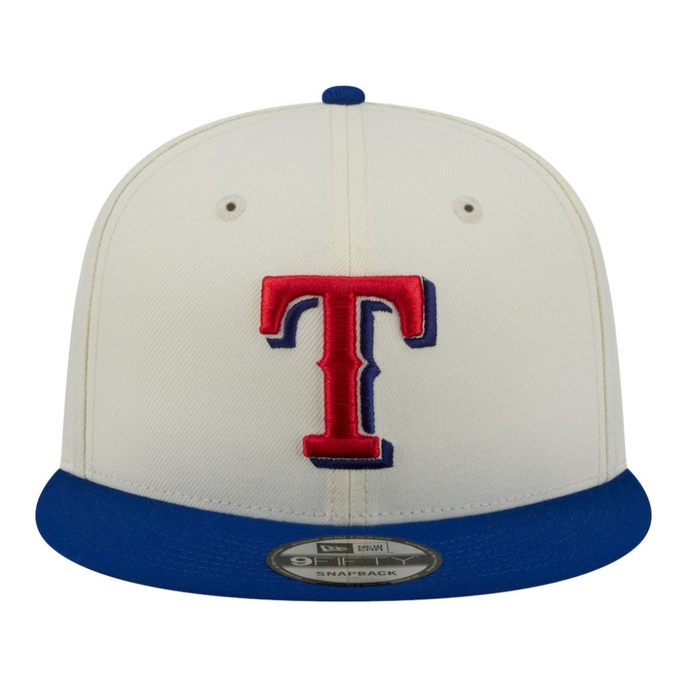 Texas Rangers New Era Localized 9FIFTY Snapback Hat - Cream/Royal - New Era Lifestyle
