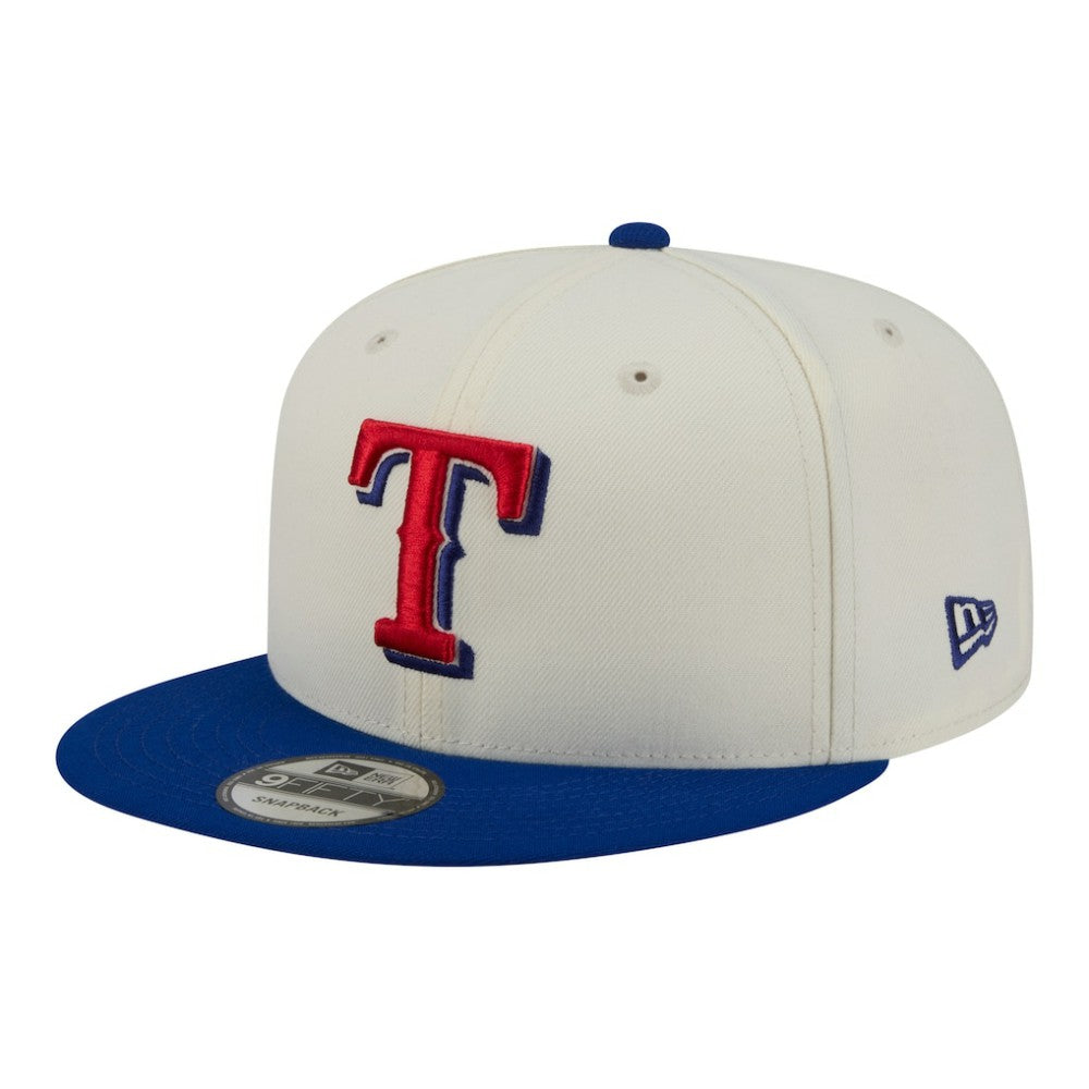 Texas Rangers New Era Localized 9FIFTY Snapback Hat - Cream/Royal - New Era Lifestyle
