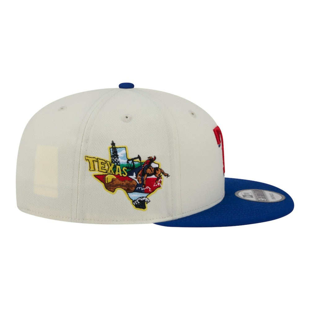 Texas Rangers New Era Localized 9FIFTY Snapback Hat - Cream/Royal - New Era Lifestyle