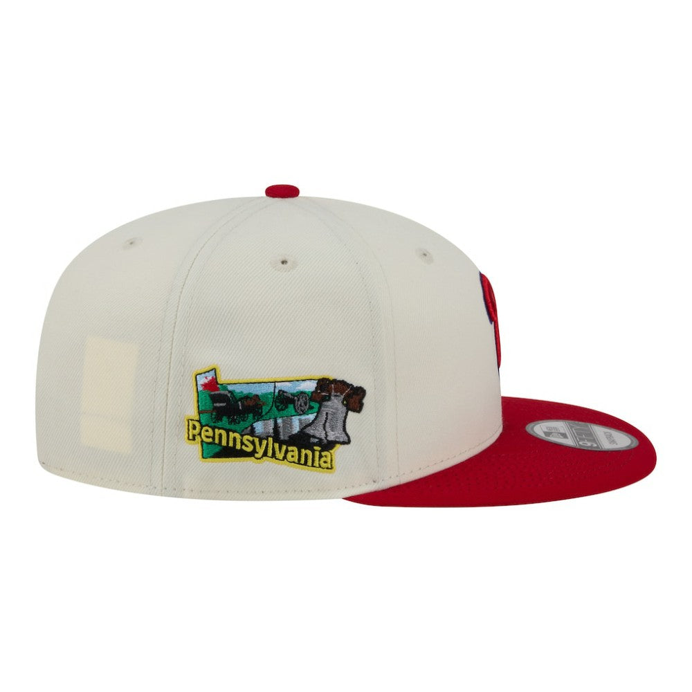Philadelphia Phillies New Era Localized 9FIFTY Snapback Hat - Cream/Red - New Era on Sale