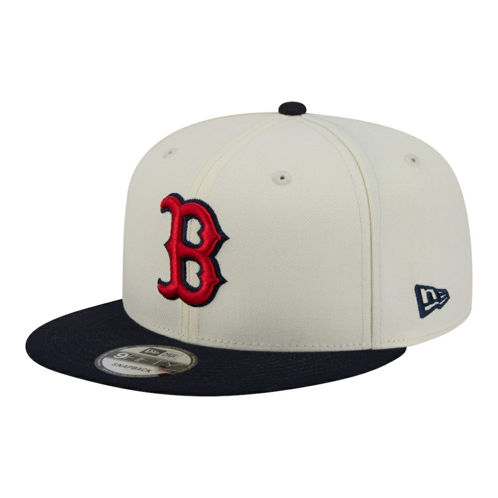 Boston Red Sox New Era Localized 9FIFTY Snapback Hat - Cream/Navy - New Era Lifestyle