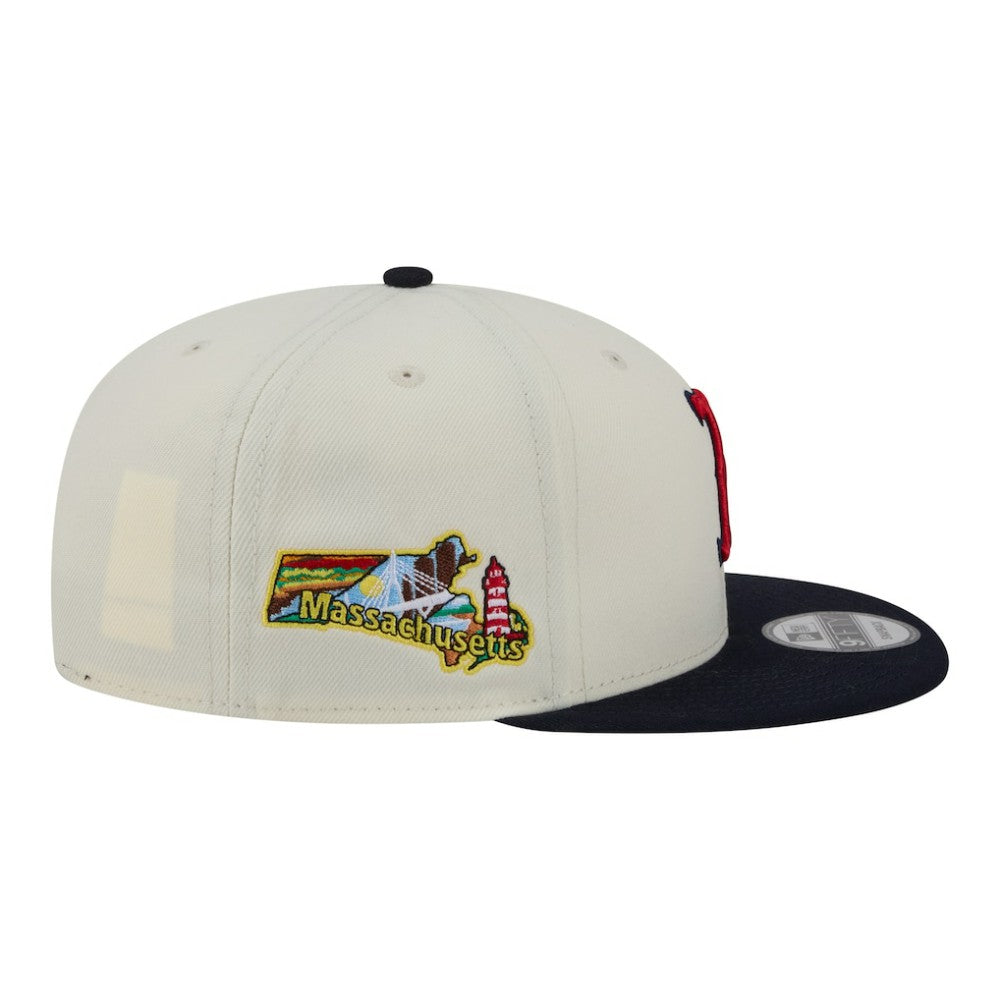 Boston Red Sox New Era Localized 9FIFTY Snapback Hat - Cream/Navy - New Era Lifestyle