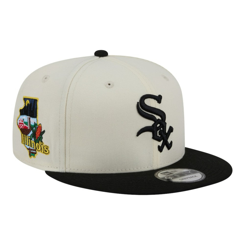 Chicago White Sox New Era Localized 9FIFTY Snapback Hat - Cream/Black - New Era Sale