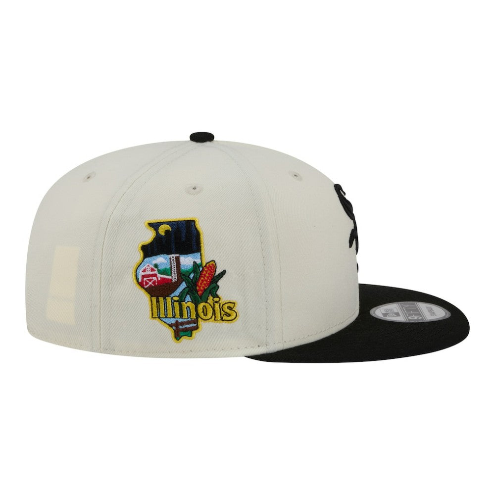 Chicago White Sox New Era Localized 9FIFTY Snapback Hat - Cream/Black - New Era Sale