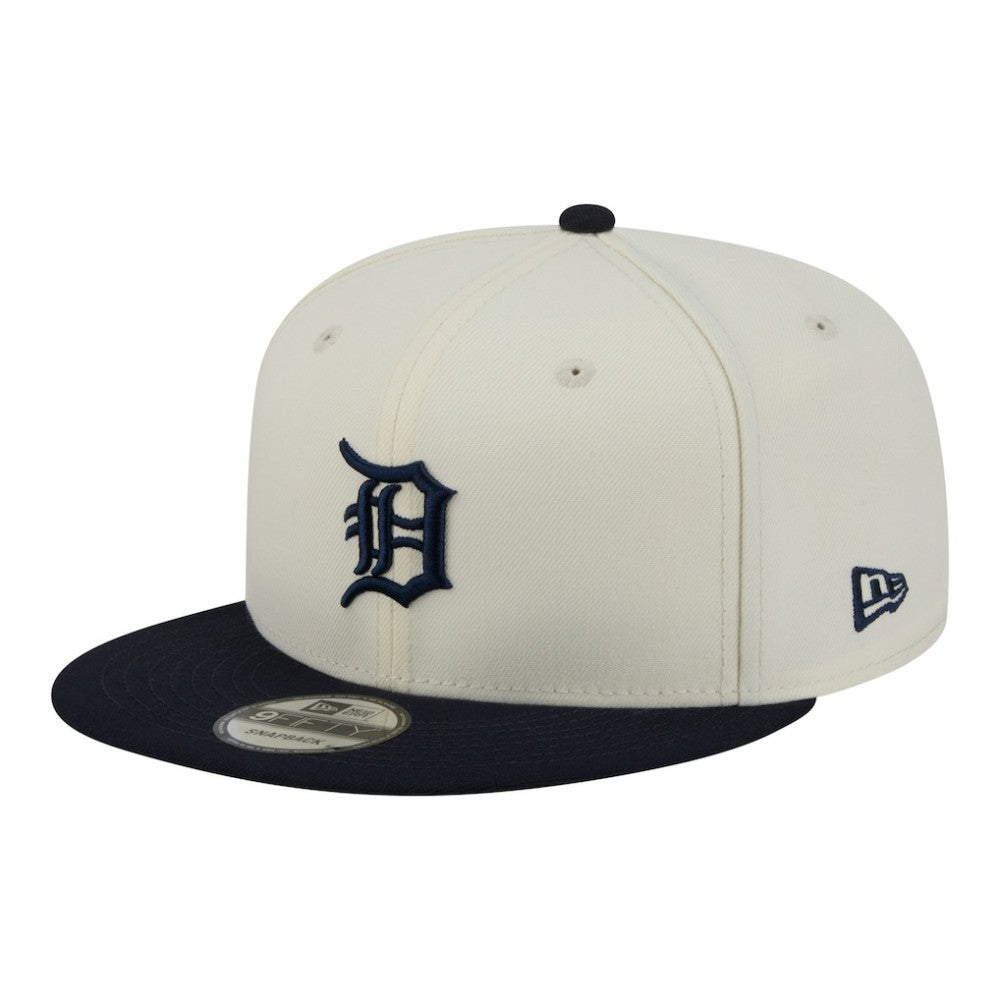 Detroit Tigers New Era Localized 9FIFTY Snapback Hat - Cream/Navy - New Era Sale