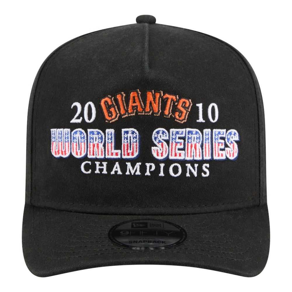 San Francisco Giants New Era 2010 World Series Champions Historic 9FIFTY A-Frame Snapback Hat - Black - New Era Discount