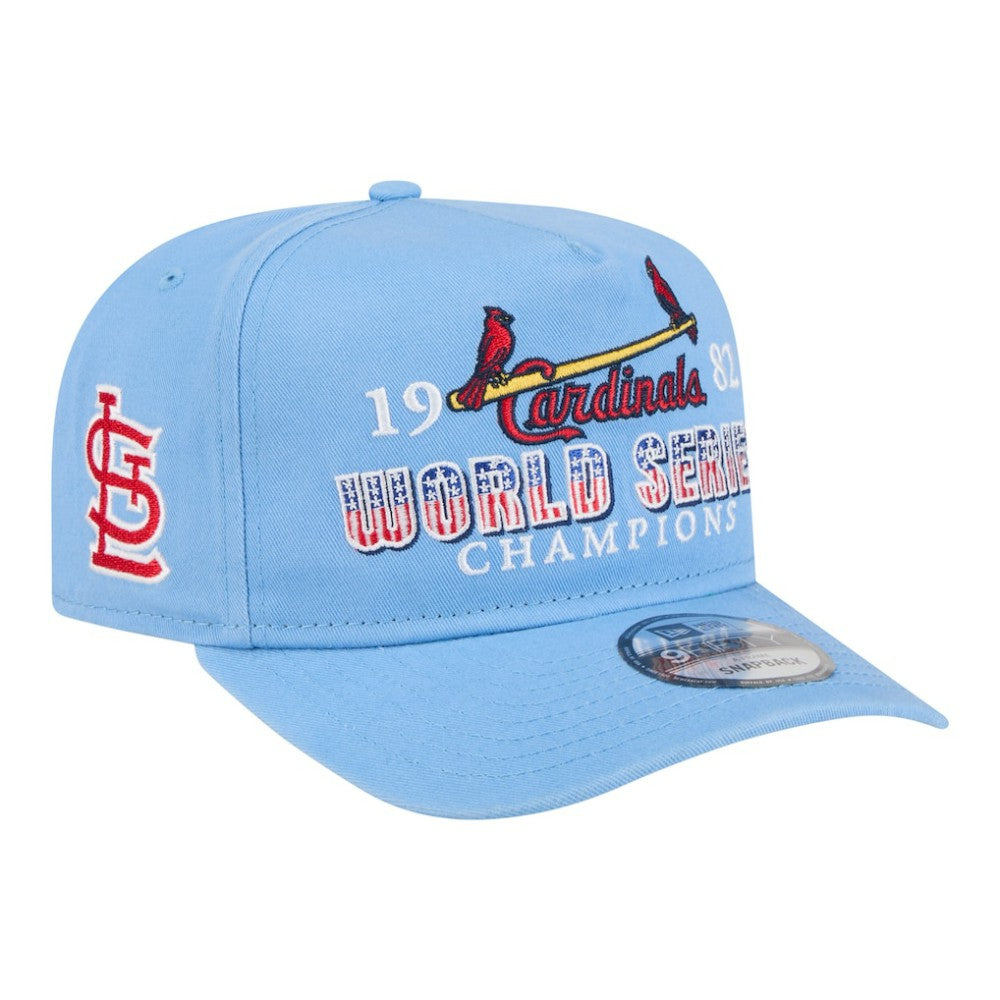 St. Louis Cardinals New Era 1982 World Series Champions Historic 9FIFTY A-Frame Snapback Hat - Light Blue - New Era on Sale