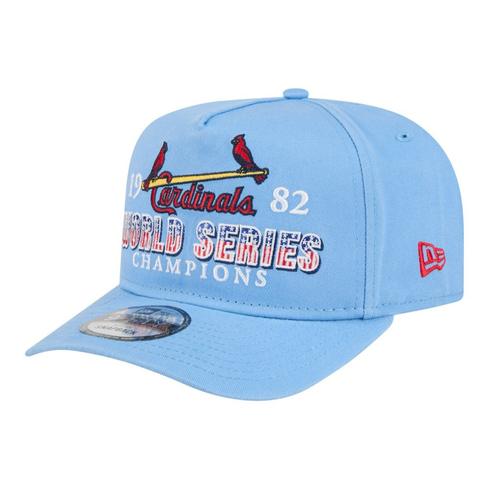 St. Louis Cardinals New Era 1982 World Series Champions Historic 9FIFTY A-Frame Snapback Hat - Light Blue - New Era on Sale