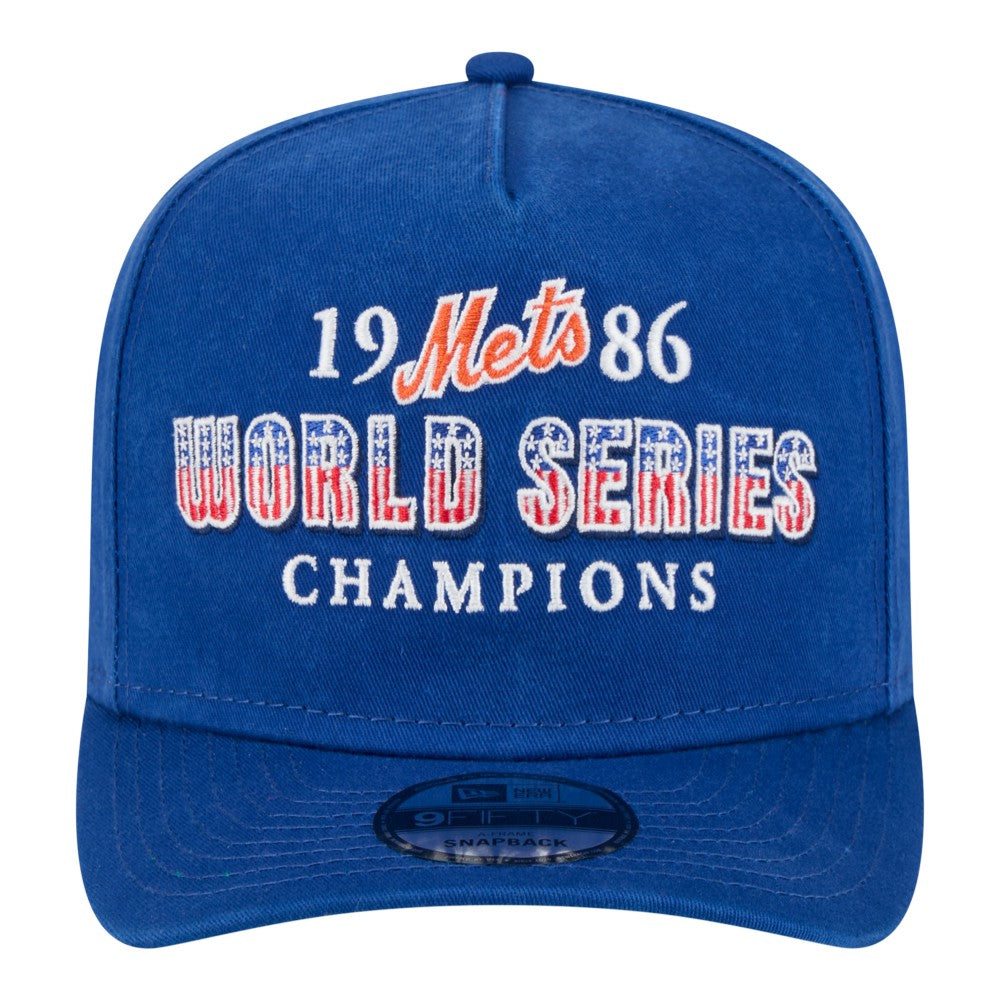 New York Mets New Era 1986 World Series Champions Throwback 9FIFTY A-Frame Snapback Hat - Royal - New Era on Sale