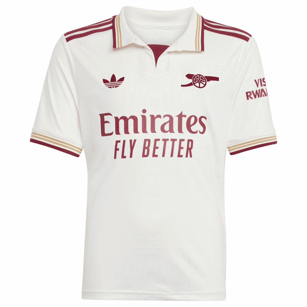 Bukayo Saka Arsenal Youth 2025/26 Third Replica Player Jersey White - Adidas for sale