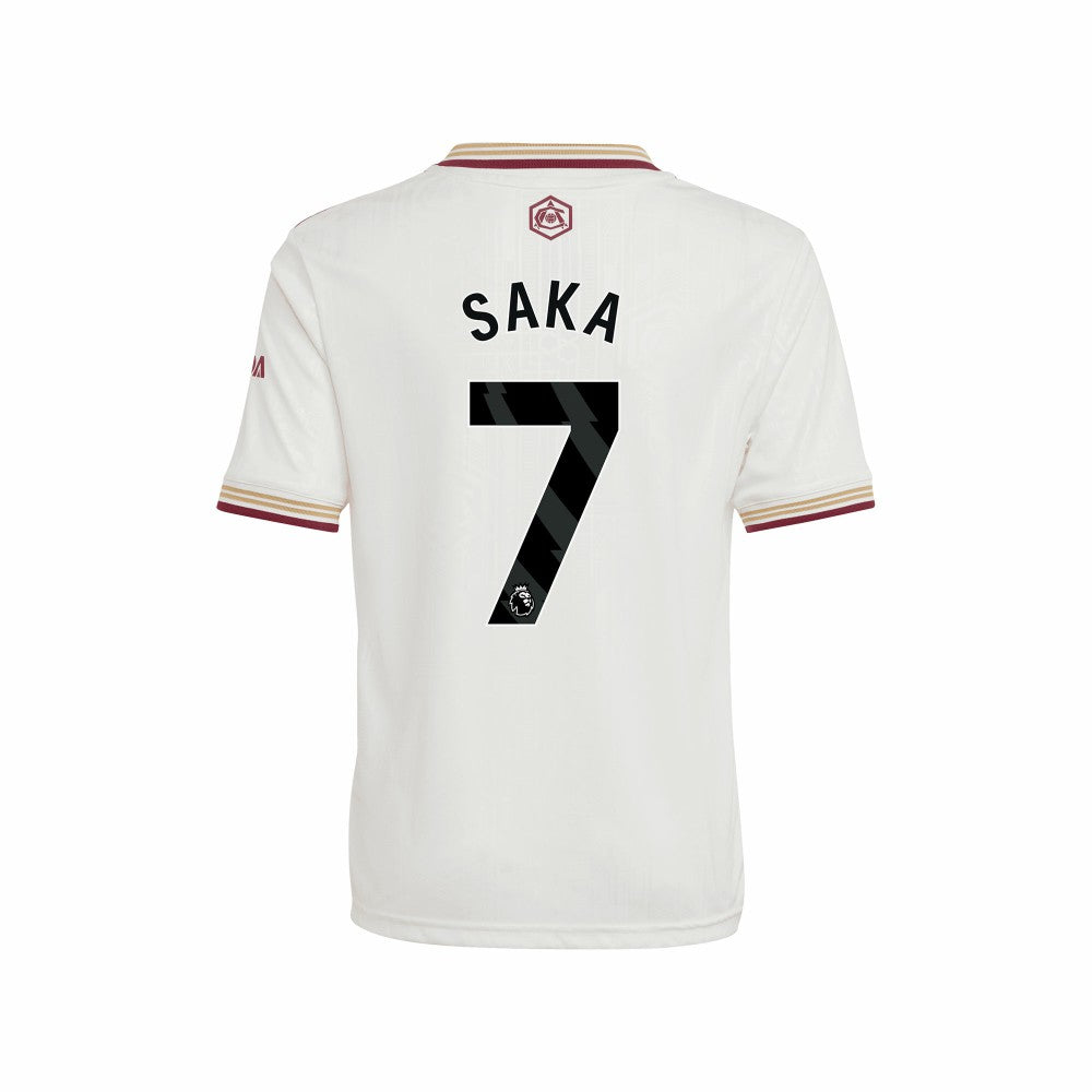 Bukayo Saka Arsenal Youth 2025/26 Third Replica Player Jersey White - Adidas for sale