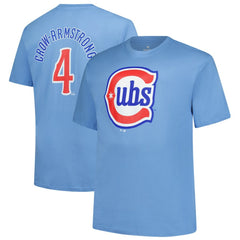 Pete Crow-Armstrong Chicago Cubs Fanatics Big & Tall Name & Number T-Shirt - Light Blue - Fanatics Lifestyle