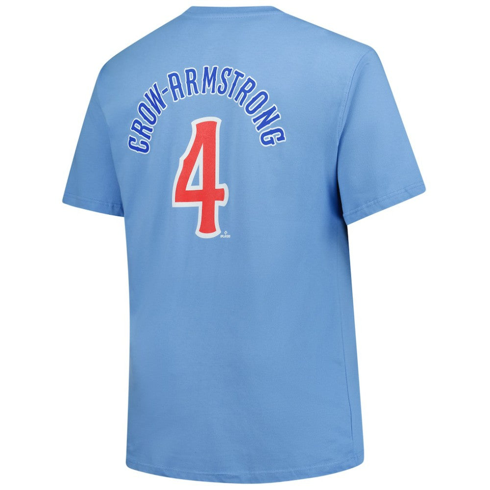 Pete Crow-Armstrong Chicago Cubs Fanatics Big & Tall Name & Number T-Shirt - Light Blue - Fanatics Lifestyle