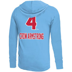 Pete Crow-Armstrong Chicago Cubs Majestic Threads Lightweight Name & Number Hoodie - Light Blue - MLB Sale