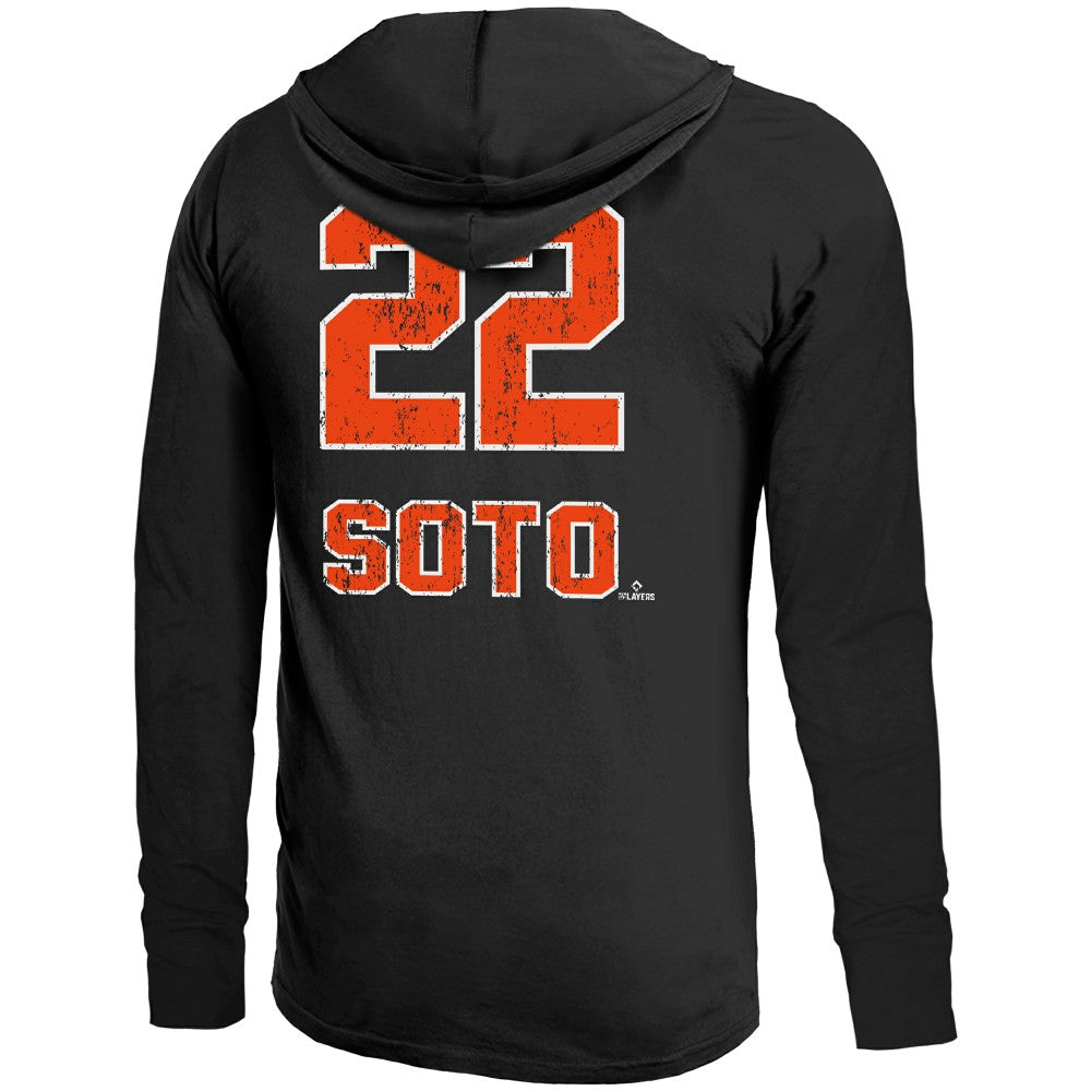 Juan Soto New York Mets Majestic Threads Lightweight Name & Number Hoodie - Black - MLB Lifestyle
