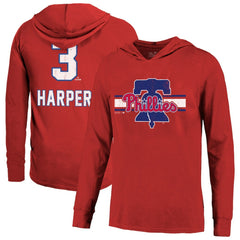 Bryce Harper Philadelphia Phillies Majestic Threads Lightweight Name & Number Hoodie - Red - MLB Sale
