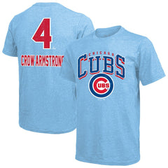 Pete Crow-Armstrong Chicago Cubs Majestic Threads Triblend Name & Number T-Shirt - Light Blue - MLB Sale