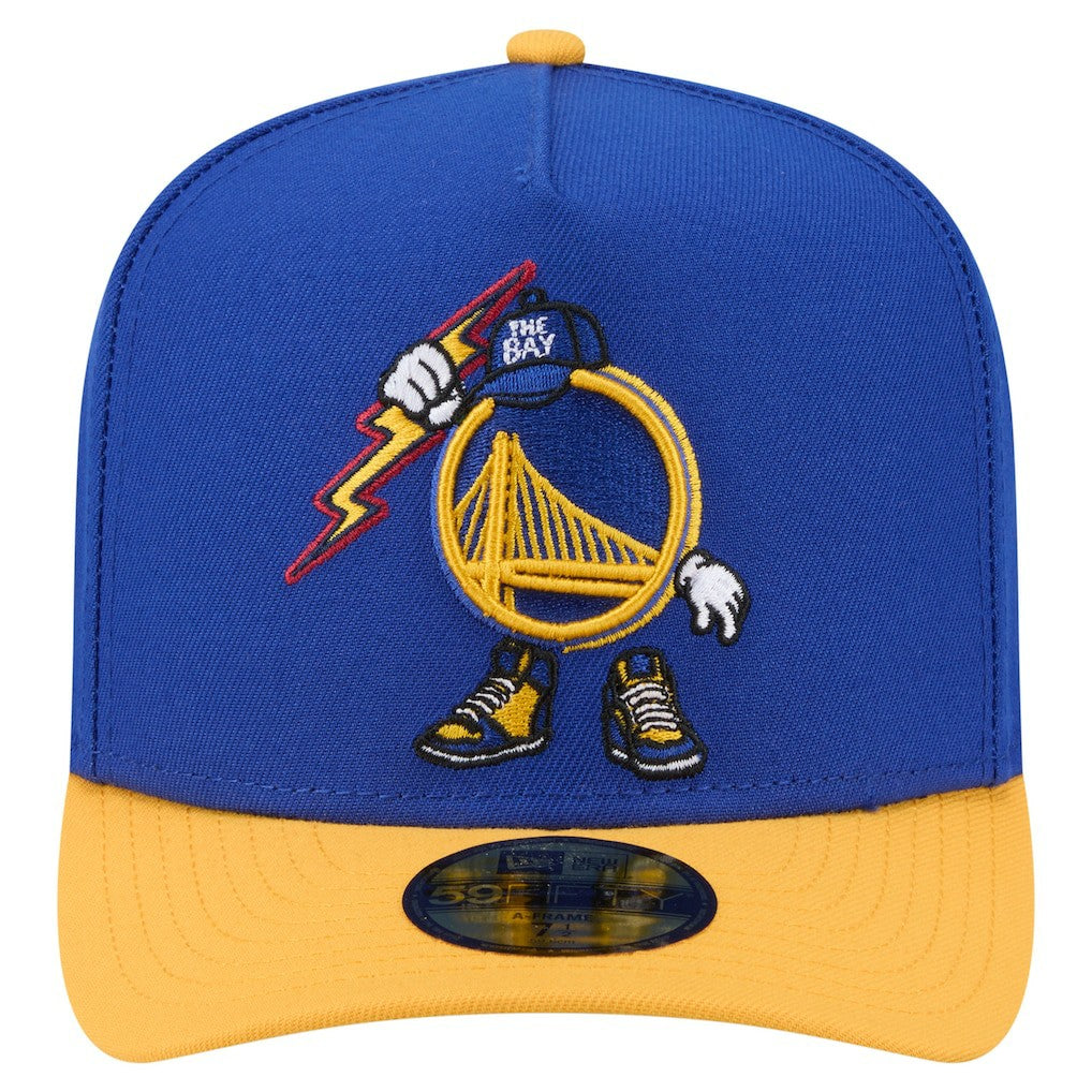 Golden State Warriors Injection Cartoon Logo A-Frame 59FIFTY Fitted Hat for sale Royal | New Era outlet