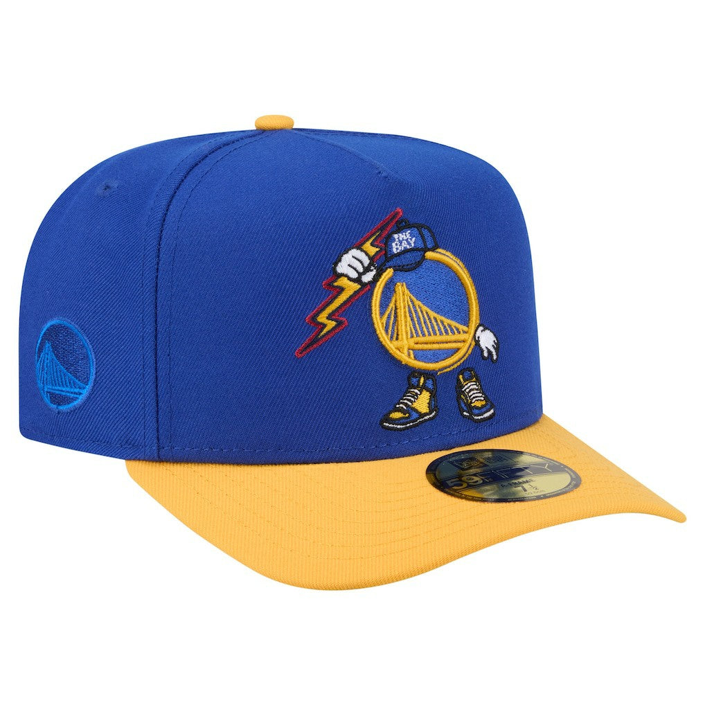 Golden State Warriors Injection Cartoon Logo A-Frame 59FIFTY Fitted Hat for sale Royal | New Era outlet