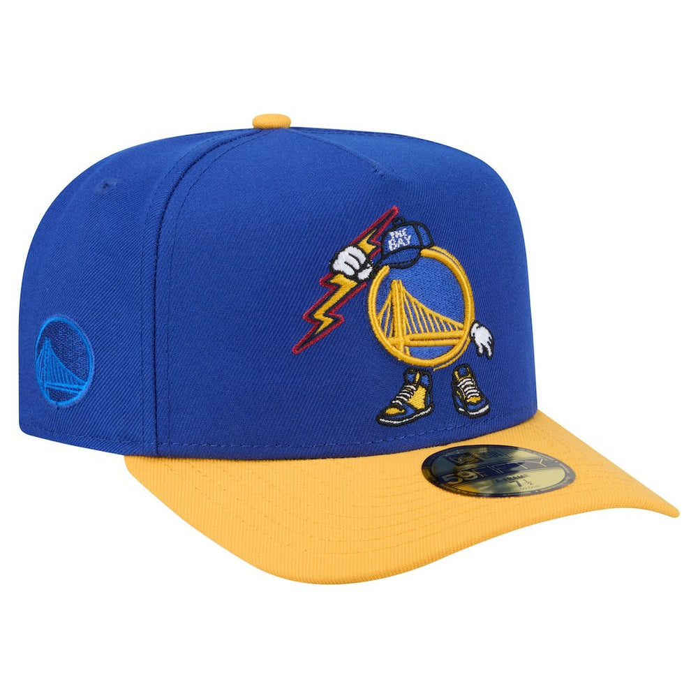 Golden State Warriors Injection Cartoon Logo A-Frame 59FIFTY Fitted Hat for sale Royal | New Era outlet