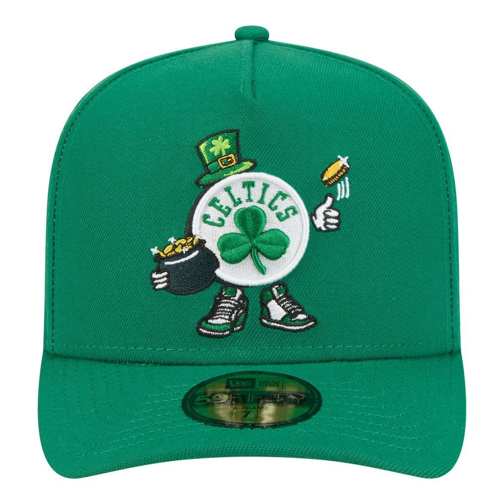 Boston Celtics Injection Cartoon Logo A-Frame 59FIFTY Fitted Hat Kelly Green | New Era Lifestyle