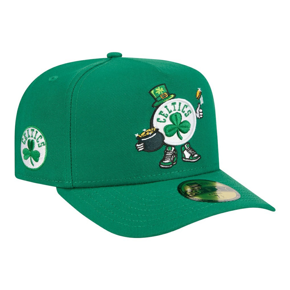Boston Celtics Injection Cartoon Logo A-Frame 59FIFTY Fitted Hat Kelly Green | New Era Lifestyle