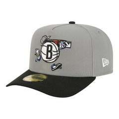 Brooklyn Nets Injection Cartoon Logo A-Frame 59FIFTY Fitted Hat Gray | New Era outlet