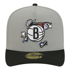 Brooklyn Nets Injection Cartoon Logo A-Frame 59FIFTY Fitted Hat Gray | New Era outlet