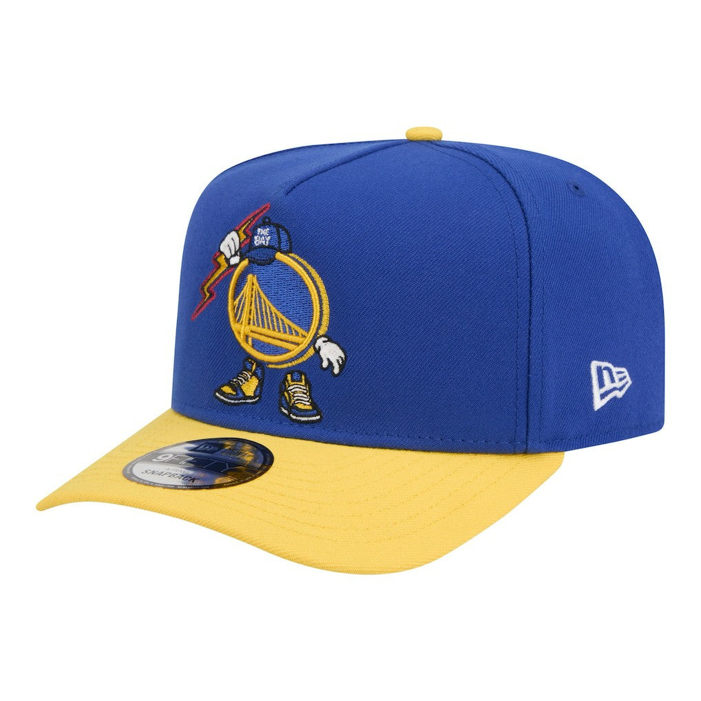 Golden State Warriors Injection Cartoon Logo A-Frame 9FIFTY Adjustable Hat for sale Royal | New Era