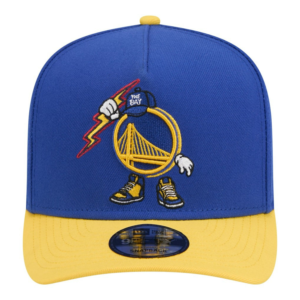 Golden State Warriors Injection Cartoon Logo A-Frame 9FIFTY Adjustable Hat for sale Royal | New Era
