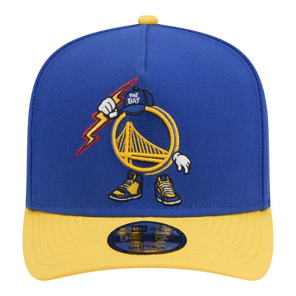 Golden State Warriors Injection Cartoon Logo A-Frame 9FIFTY Adjustable Hat for sale Royal | New Era