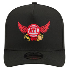 Atlanta Hawks Injection Cartoon Logo A-Frame 9FIFTY Adjustable Hat Black | New Era for sale