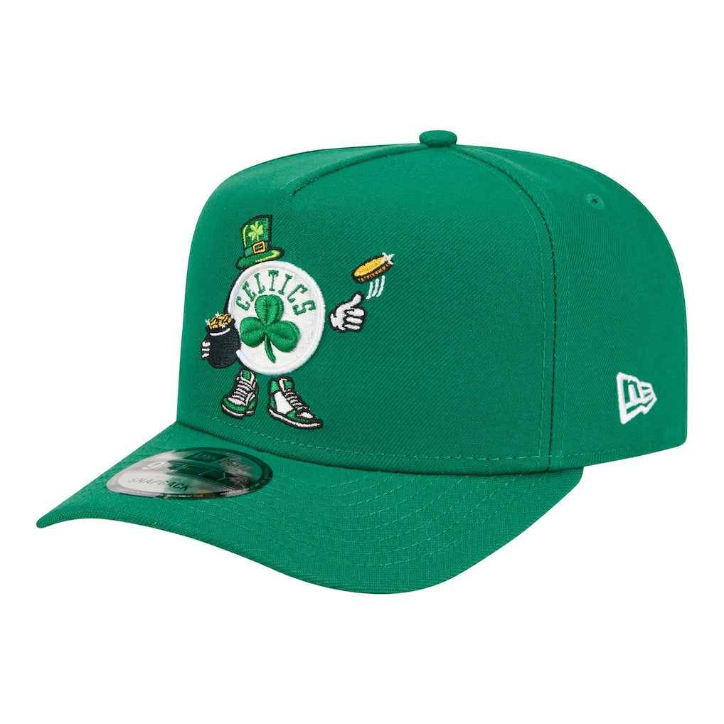 Boston Celtics Injection Cartoon Logo A-Frame 9FIFTY Adjustable Hat Kelly Green | New Era discount