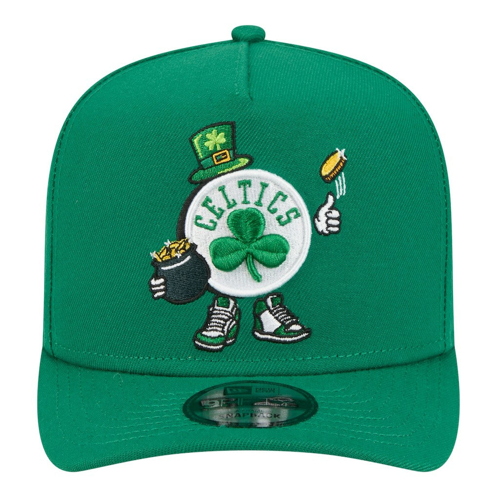 Boston Celtics Injection Cartoon Logo A-Frame 9FIFTY Adjustable Hat Kelly Green | New Era discount