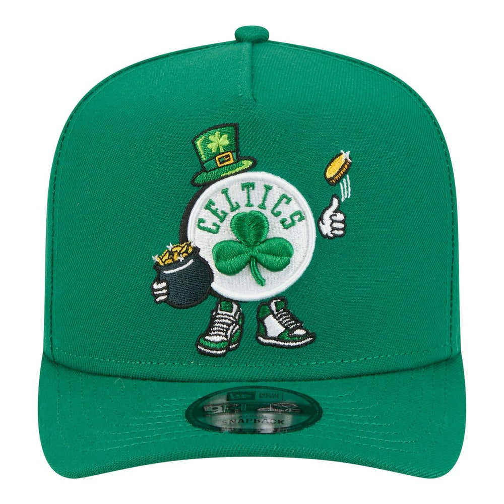 Boston Celtics Injection Cartoon Logo A-Frame 9FIFTY Adjustable Hat Kelly Green | New Era discount