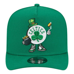 Boston Celtics Injection Cartoon Logo A-Frame 9FIFTY Adjustable Hat Kelly Green | New Era discount