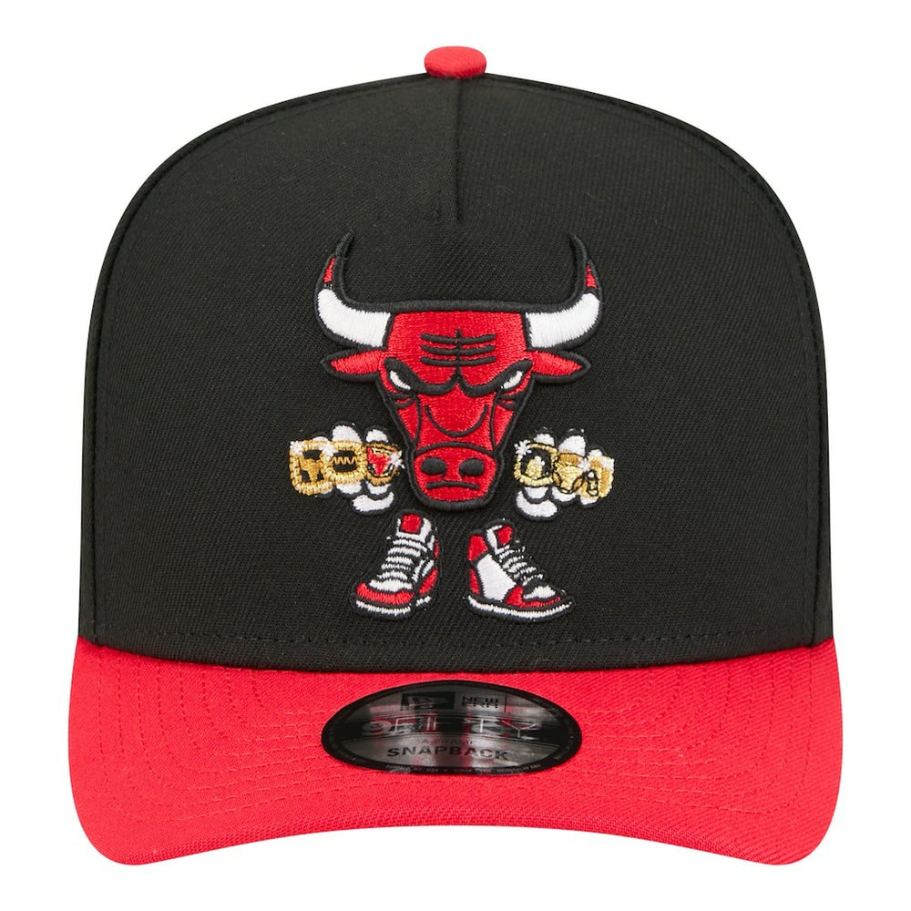 Chicago Bulls Injection Cartoon Logo A-Frame 9FIFTY Adjustable Hat Black | New Era Near Me