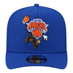 New York Knicks Injection Cartoon Logo A-Frame 9FIFTY Adjustable Hat Blue | New Era online