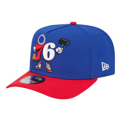 Philadelphia 76ers Injection Cartoon Logo A-Frame 9FIFTY Adjustable Hat Royal | New Era US