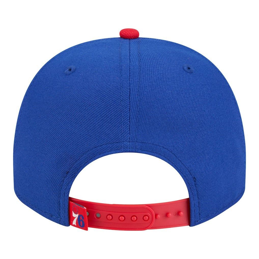 Philadelphia 76ers Injection Cartoon Logo A-Frame 9FIFTY Adjustable Hat Royal | New Era US