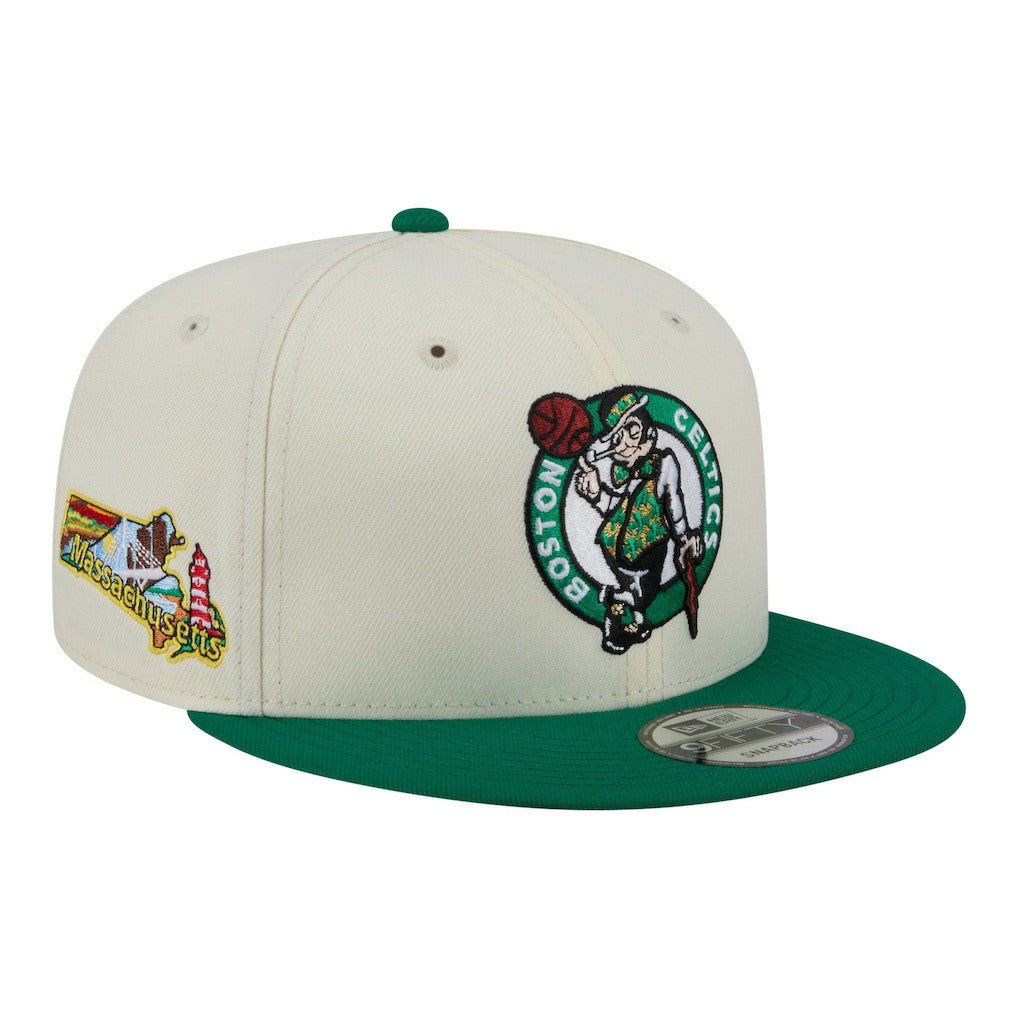 Boston Celtics Injection Localized 9FIFTY Snapback Hat White | New Era for sale