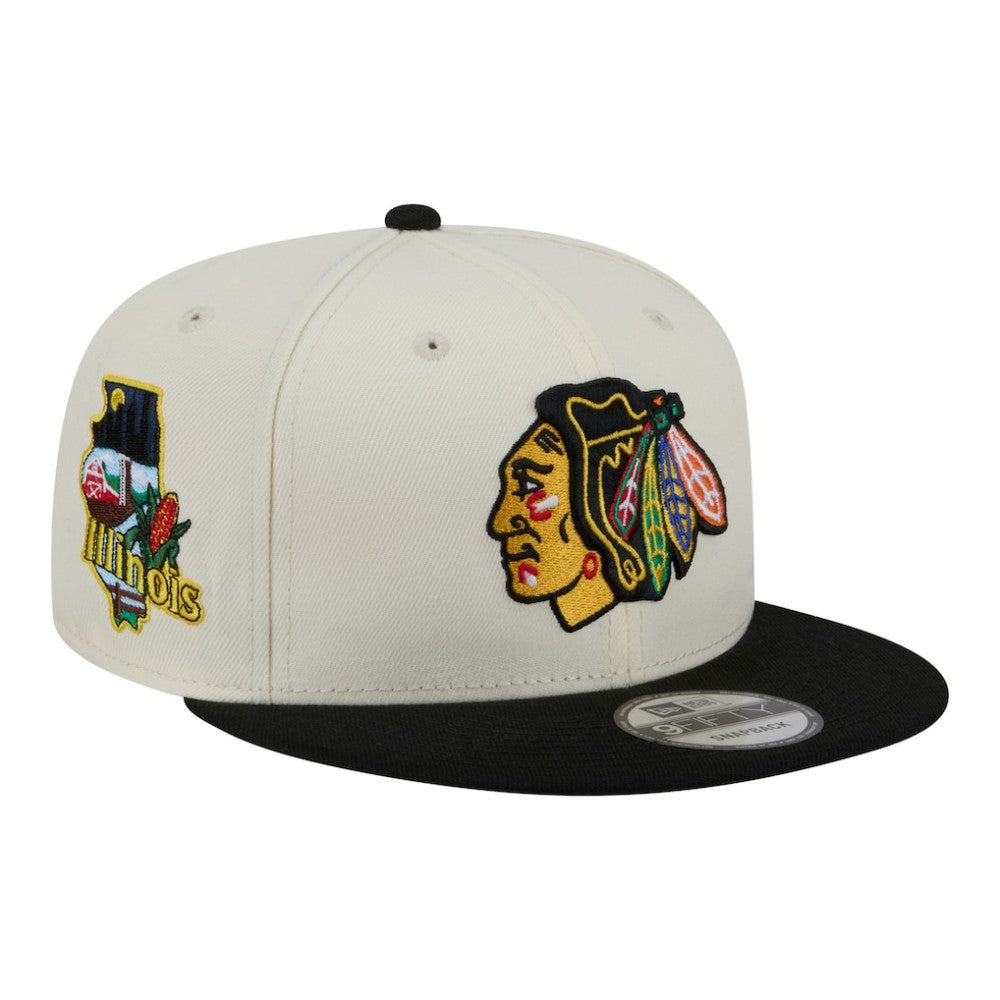Chicago Blackhawks New Era Injection Localized Two-Tone 9FIFTY Snapback Hat - White/Black - NHL 203293139