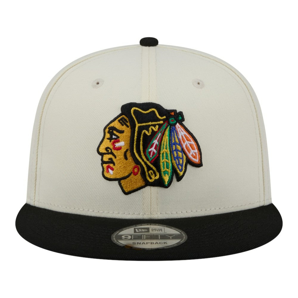 Chicago Blackhawks New Era Injection Localized Two-Tone 9FIFTY Snapback Hat - White/Black - NHL 203293139