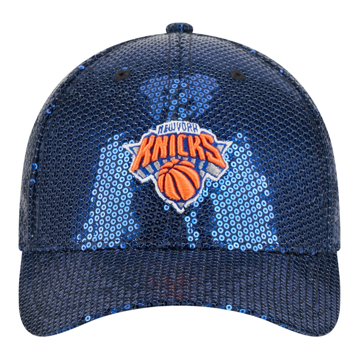 New York Knicks Women's Sequin M-Crown 9FORTY Adjustable Hat Blue | New Era