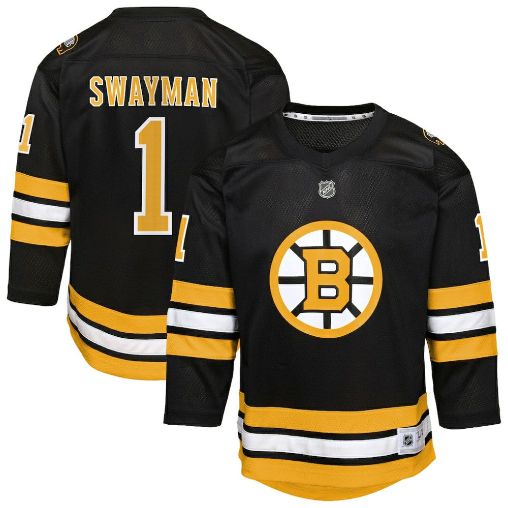 Jeremy Swayman Boston Bruins Outerstuff Youth Home Replica Jersey - Black - NHL 203294021