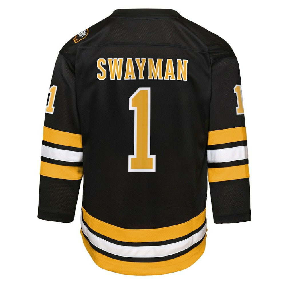 Jeremy Swayman Boston Bruins Outerstuff Youth Home Replica Jersey - Black - NHL 203294021